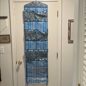 Home Essentials Blue & White Over-Door Pocket Organizer